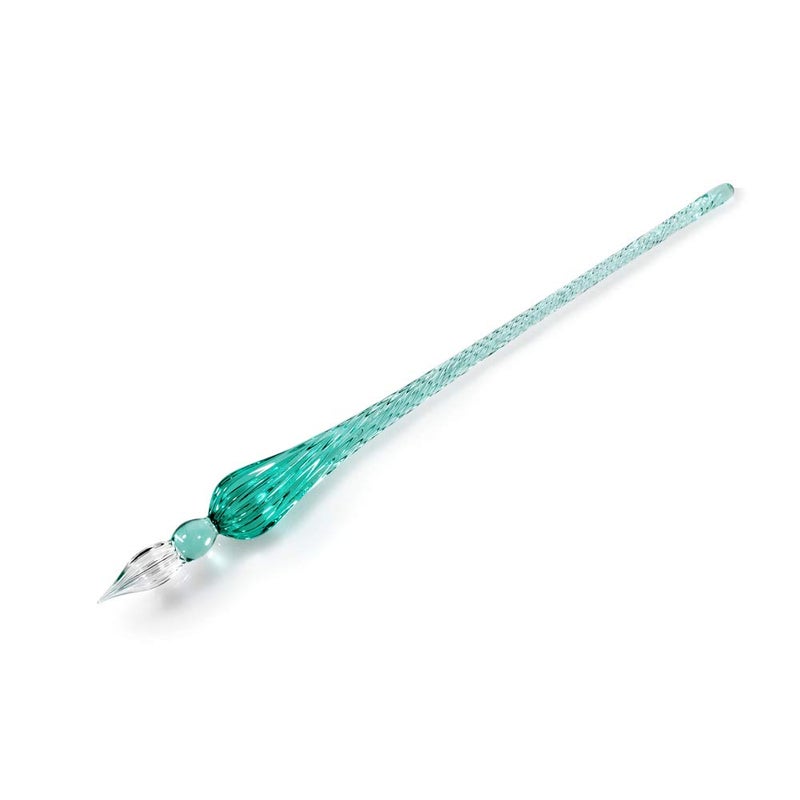 molshine Handmade Glass Dip Pen Crystal Calligraphy Pen Signature Dipped Pen for Artist Women Men Teens,Writing Drawing Decoration Gifts (Ice green) - Image 1